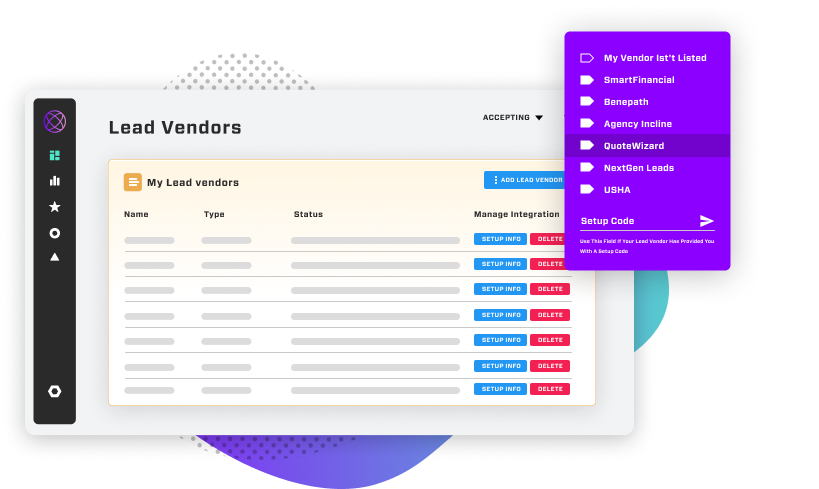 14. Show optiosn to import lead vendors