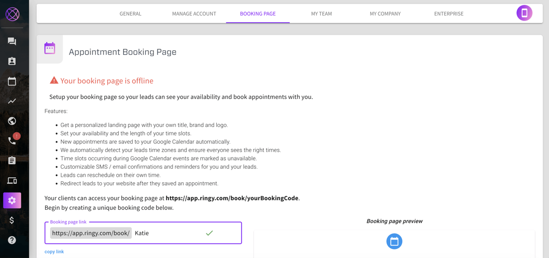 Setting Up An Appointment Booking Page