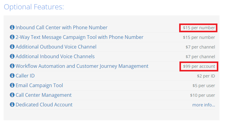 Voicent cloud call center pricing