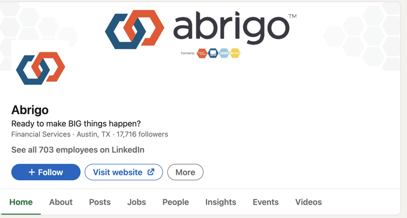 Abrigo Linkedin Profile