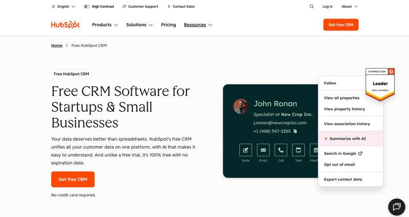 HubSpot Free CRM