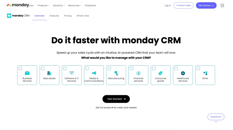 Monday Sales CRM