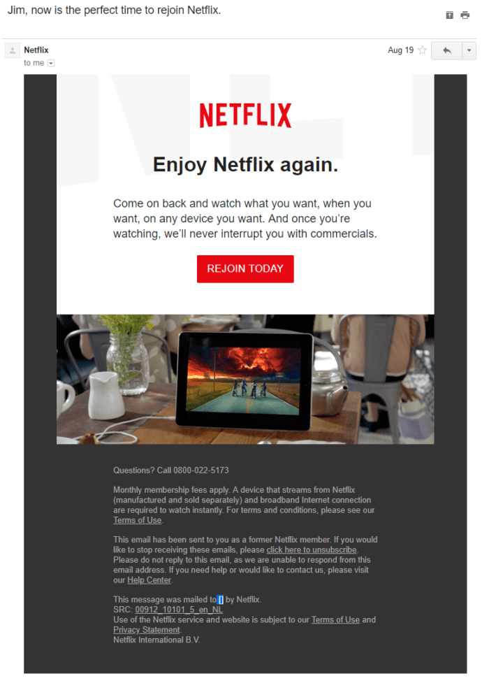 Netflix drip campaign 3