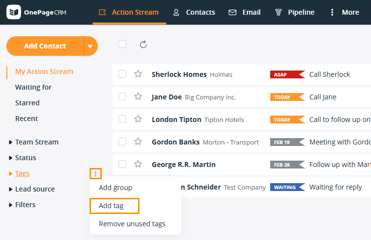 One Page CRM