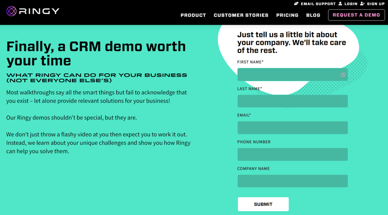 Request a Demo page