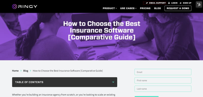 Ringy Insurance Software