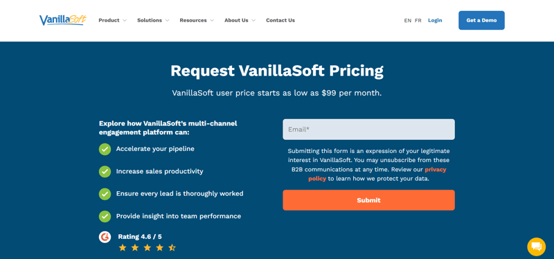 Vanillasoft pricing